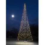 Kalėdų eglutė ant vėliavos stiebo Fairybell, 12 m, 4000 LED &scaron;iltai baltos