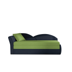 Sofa - lova NORE Aga, mėlyna/žalia