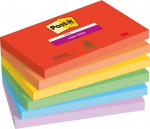 Post-it Super Sticky Playful lipniosios lapeliai, 76x127mm, 6 spalvų