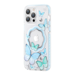Kingxbar Butterfly Series skirtas iPhone 14 Pro Max MagSafe, mėlynas