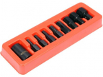 Smūginių antgalių rinkinys 1/2&Prime;, HEX &scaron;e&scaron;iakampis, 6 &ndash; 19 mm, 9 vnt.