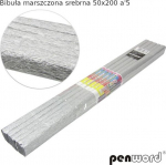 Sidabrinis gofruotas popierius 50x200 cm (5 vnt.)