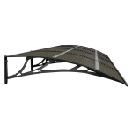 vidaXL Stogelis durims, juodos spalvos, 400x100cm, polikarbonatas