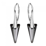 Sidabriniai auskarai su Swarovski kristalais DiamondSky Spike II (Silver Night) DS02A544