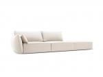 Velvet sofa Vanda (de&scaron;ininė), 4 sėdimos vietos, &scaron;v. smėlio sp.