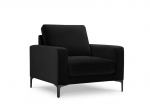 Velvet fotelis Venus, 92x92x90 cm, juodas