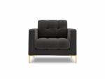 Fotelis Cosmopolitan Design Bali 1S-V, tamsiai pilkas/auksinės spalvos