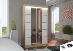 Spinta ADRK Furniture su LED ap&scaron;vietimu Genua 120, balta/smėlio
