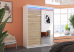 Spinta ADRK Furniture su LED ap&scaron;vietimu Limbo 150, smėlio/balta