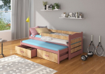 Vaiki&scaron;ka lova ADRK Furniture Tiarro su &scaron;onine apsauga, 90x200 cm, rožinė/ruda