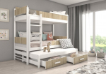 Dviauk&scaron;tė lova Adrk Furniture Queen, 80x180 cm, balta/ruda