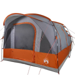 Stovyklavimo palapinė, pilka ir oranžinė, trivietė, tunelinė
