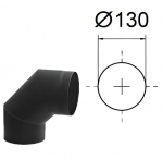 90&deg; lenkimas. Juodas metalas 2 mm. D-130 mm.