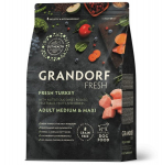 Grandorf Fresh suaugusiems vidutinių ir didelių veislių &scaron;unims su kalakutiena, 10kg