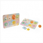 Medinė Montessori dėlionė Classic World mokanti geometrinių figūrų, 9 d.