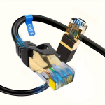 Auk&scaron;tos Spartos Cat 8 Etherneta Kabelis - Stiprus, Auksinis Rj45 Jungtis, Vidinis/I&scaron;orinis Naudojimas Žaidimams, 3,28 pėdos / 1 m