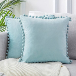 2vnt Komplekto Aksominiai Pagalvių Užvalkalai Su Kutais, Aqua Blue