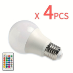 I&scaron;manioji RGB LED lemputė su pulteliu, 4vnt