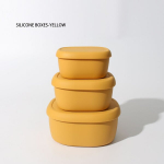 3 dalių silikoninis pietų dėžučių rinkinys, Nevy Yellow