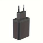 USB C 4 jungčių greitas įkroviklis,  Juoda