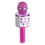 Karaoke mikrofonas su garsiakalbiu ir Bluetooth rožine spalva