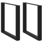 Kavos staliuko kojelės, u formos, 2 vnt., juoda, 80x(72-73) cm