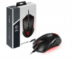 MSI Clutch GM08 Pelė Žaidimams USB-A Optinė 4200 DPI Juoda Abiems Rankoms 6 Mygtukai