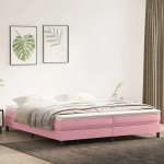 Box spring lova be čiužinio rožinė 200x220 cm aksomas