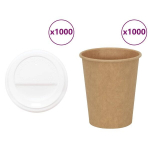 vidaXL popieriniai kavos puodeliai su dangteliais 1000 vnt 8oz 200ml