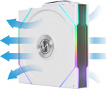 Lian Li Kompiuterio ventiliatorius G99.12RTL1W1W.00, 120mm, 12V, 2300RPM, 83.4cfm, FDB, baltas, PWM palaikymas