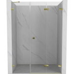 Du&scaron;o durys Mexen Lunar-F, sulankstomos, de&scaron;inė, 115 cm, transparent/gold