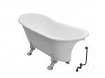 Vonia Besco Olaya 160, White+Chrome, su sifonu su persipylimu Klik-klak Black