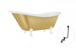 Vonia Besco Otylia Glam 170, Gold+White, su sifonu su persipylimu Klik-klak Black