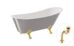 Vonia Besco Olaya Glam 160, Silver+Gold, su sifonu Klik-klak Gold