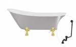 Vonia Besco Olaya Glam 160, Silver+Gold, su sifonu su persipylimu Klik-klak Black