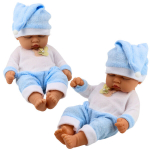 Lėlė - miegantis kūdikis su mėlyna pižama, 24 cm