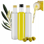 10x Stiklinė butelių Dorica 500ml su dozatoriumi aliejui, actui