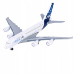 Metalo keleivinis lėktuvas Airbus A380-800, baltas, 11 cm