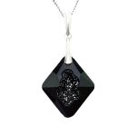 Sidabrinis pakabukas &bdquo;Augantis kristalas (Jet)&ldquo; su Swarovski&trade; kristalais DS01K872