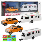Automobilis su kemperiu Die-Cast, oranžinis