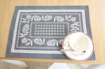 Textile Idea stalo servetėlė Pilkos ramunės, 4 vnt.