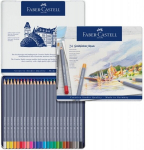 Akvaryliniai pie&scaron;tukai Faber-castell, 24 vnt., Faber-Castell Goldfaber Aqua watercolour pencil, tin of 24