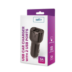 Setty automobilinis įkroviklis 2x Usb 3a, juodas