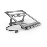 Hama Connect2Office stovintis USB-C dokingų stotis ir ne&scaron;iojamojo kompiuterio stovas (12 prievadų)