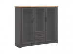 Komoda Black Red White Tolmin, juoda