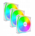 Montech Korpusinis ventiliatorius RX120 PRO WHITE 3 IN 1, 120mm, 12V, 1600RPM, 1.63mmH2O, HDB, 3x20 LED, RGB valdiklis