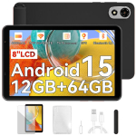 Plan&scaron;etinis kompiuteris Blackview ZENO 1 8" FHD AI x Android 15, RAM 12 GB ROM 64 GB/SD 2 TB, 6000mAh Widevine L1 1080P WPS Juoda