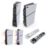 RGB au&scaron;inimo ventiliatorius PS5 Slim su trimis greičiais ir USB 3.0, juodas