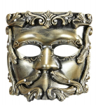 DELUXE BRONZE BAROQUE CASANOVA MASK WITH STRASS