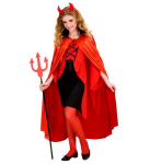 Child size "RED CAPE WITH BLACK SATIN COLLAR"110 cm